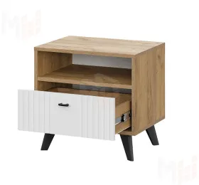 Тумба прикроватная Милан Дуб Золотой/Белый Матовый