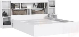 Кровать Бася с надстройкой 1,6 (белая)