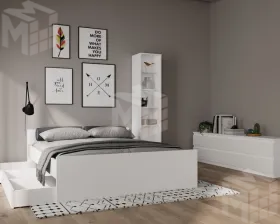 2.01.04.110.1 ОРИОН кровать двойная 200х200 белая RU