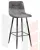 Стул барный DOBRIN NICOLE (черные матовые ножки, серая антрацитовая винтажная экокожа (RU-08))