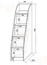 Кровать-чердак Фанки Кидз Классика ФКК-4/1 + тумба-лестница ФКК-13/8СВ