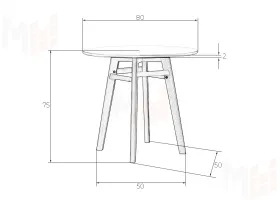 Стол обеденный DOBRIN ALBERT'80 (белая столешница, основание светлый бук)