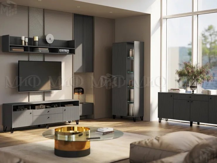 Гостиная Оливия графит, комплект 4