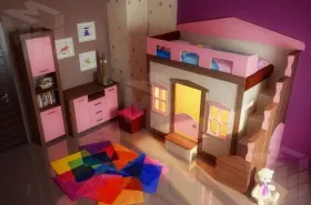 Мебель Фанки Тайм с двухъярусной кроватью Фанки Хоум