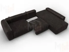 Диван угловой Лига-066 НПБ Лонг угол правый ( BRUT 17 коричневый )