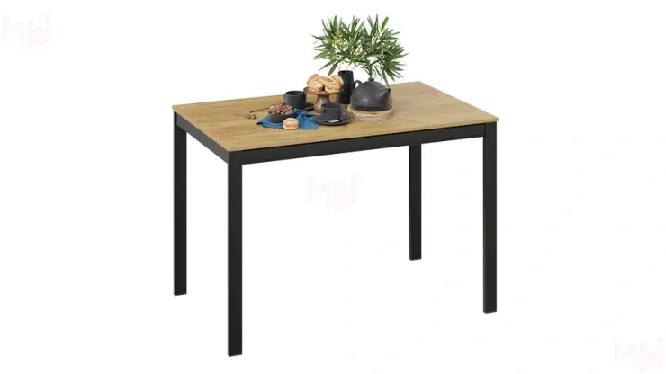 Стол раздвижной Слайд Тип 2 Черный муар, Дуб Крафт золотой