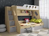 Двухъярусная кровать Фанки Кидз-16 + лестница-комод 13/8СВ