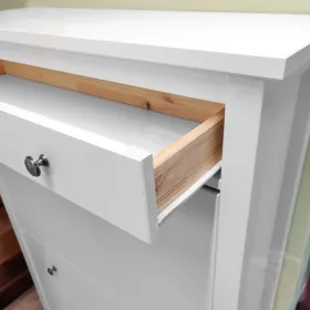 Тумба для обуви из массива Кымор 89 с ящиком, белая