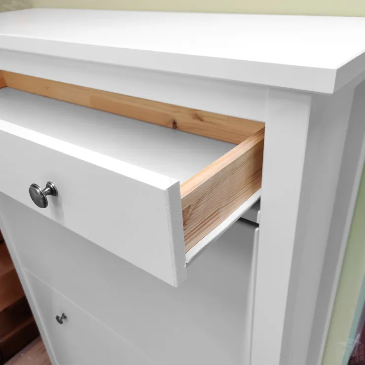 Тумба для обуви из массива Кымор 89 с ящиком, белая