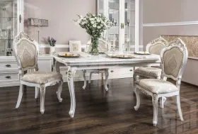 Столовая Натали белый глянец (прямоугольный стол)