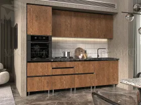 Кухонный гарнитур Техно-6 2,6 графит/экзот дерево