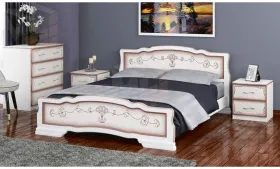 Кровать Карина-6 (180*200) с основанием, дуб молочный