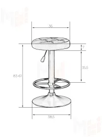 Табурет барный DOBRIN BRUNO BLACK (бордо велюр (MJ9-43))