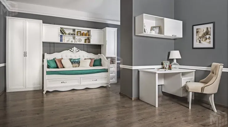 Диван кровать Мишель белый матовый