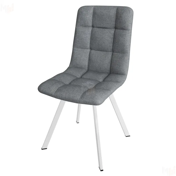 Стул Чили (рогожка серая, ноги профиль белый)