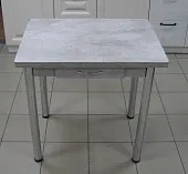 Стол Ломберный поворотно-раскладной с ящиком 780х580 (цемент светлый) ножки хром