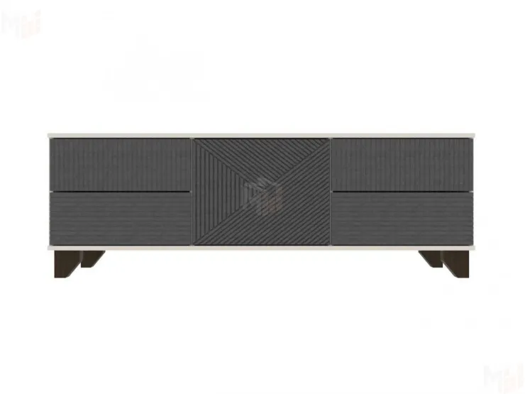 Тумба под ТВ Копенгаген с дверцей (Белый/серый графит)