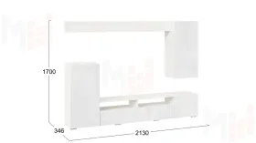 Гостиная Моретти Белый, Белый глянец