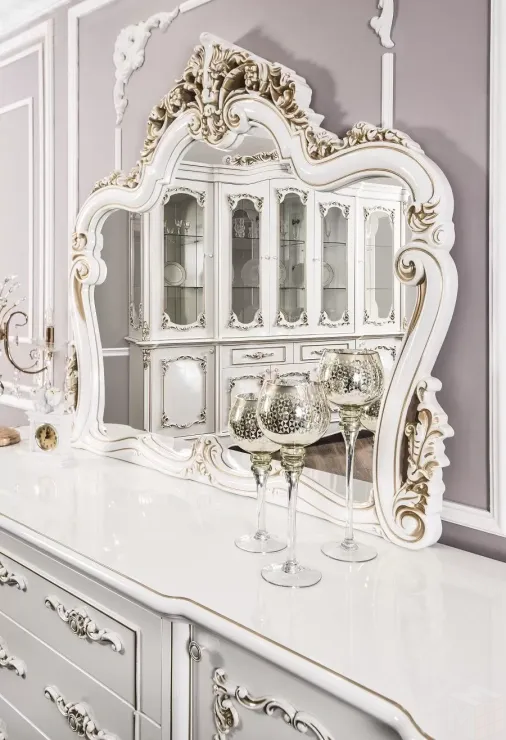 Зеркало Флоренция белый глянец (гостиная)