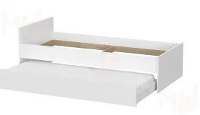 Кровать одинарная с выкатными ящиками  (0,9 x 2,0)  Токио Белый текстурный