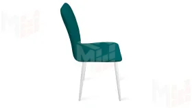Стул Стенли К1С Белый матовый, Велюр Confetti Izumrud