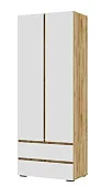 Шкаф 2х створчатый Хелен ШК 01 дуб крафт золото - белый