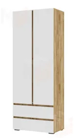 Шкаф 2х створчатый Хелен ШК 01 дуб крафт золото - белый