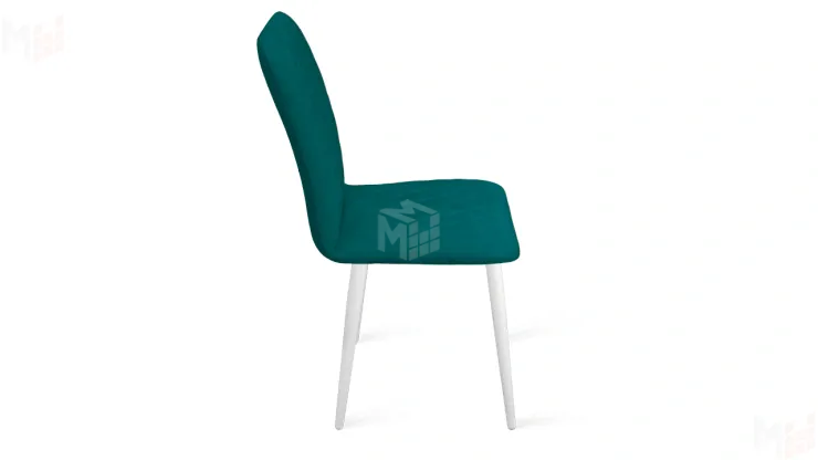 Стул Стенли К1С Белый матовый, Велюр Confetti Izumrud