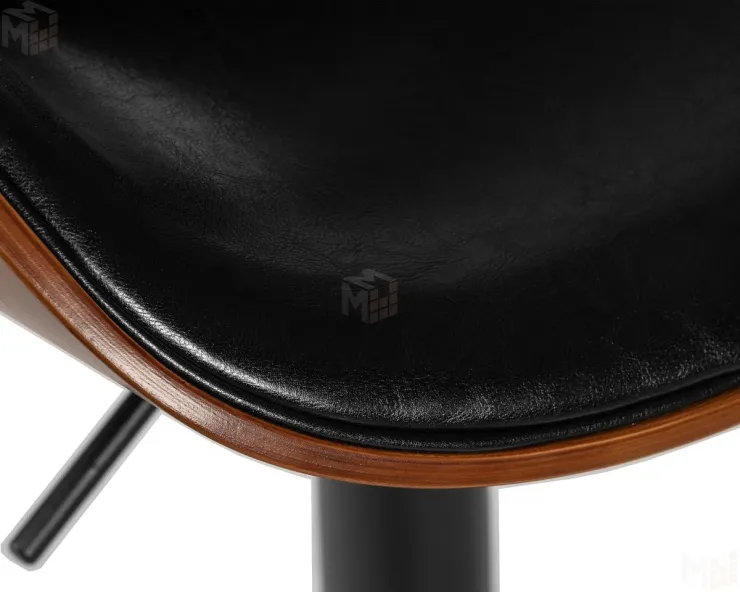 Стул барный DOBRIN KARTER BLACK (коричневый орех дерево (BWW), черный PU)