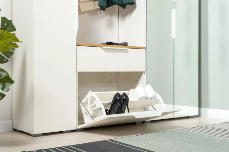 Тумба для обуви  Октава белый шагрень 16.127