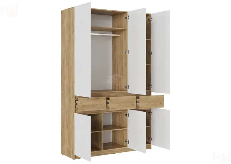 Шкаф Бостон ШК-002 (МДФ белый глянец)