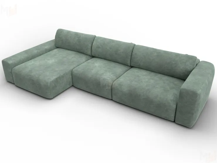 Диван угловой Лига-066 НПБ Лонг угол левый ( BRUT 08 зеленый )