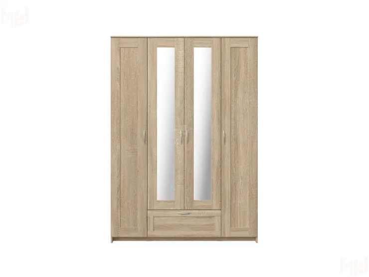 Шкаф Сириус 4 двери 1 ящик (2 зеркала) высокий, сонома