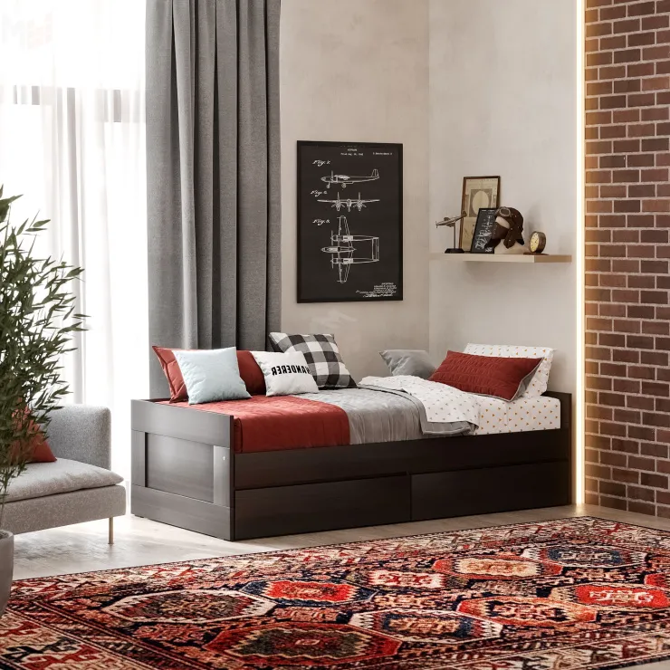 Кровать-кушетка раздвижная Сириус 90*200 венге