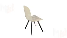 Стул Бруно (паук Т2) Черный муар матовый, Кожзам Бежевый