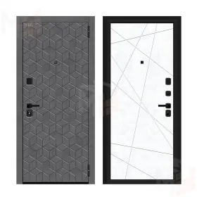 Входная металлическая дверь Кьюб (RBE)  Slate Art/Snow Art