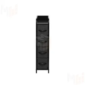 Комод Leset Ноа узкий 4 ящика (Чёрный/Тёмно-серый/Чёрный матовый)