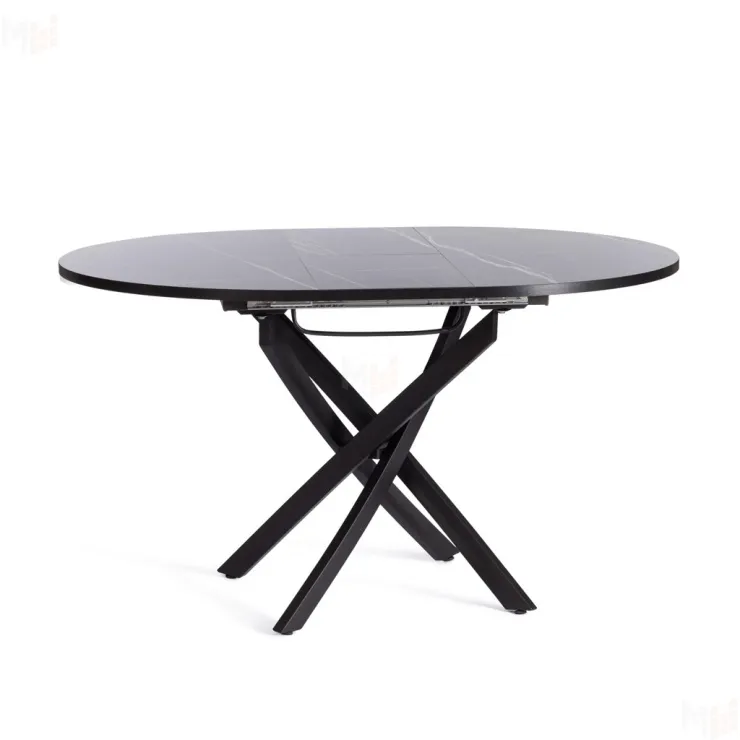 Стол MANZANA раздвижной Мрамор чёрный/чёрный