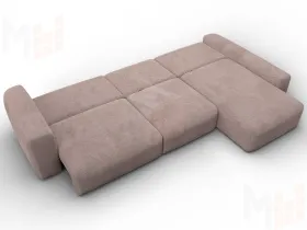 Диван угловой Лига-066 НПБ Лонг угол правый ( TOWER 05 бежевый )