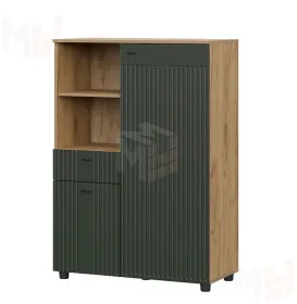 Тумба многофункциональная Милан Дуб Золотой/Олива Софт