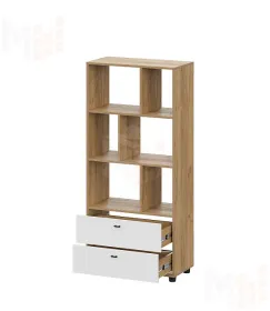 Стеллаж Милан Дуб Золотой/Белый Матовый