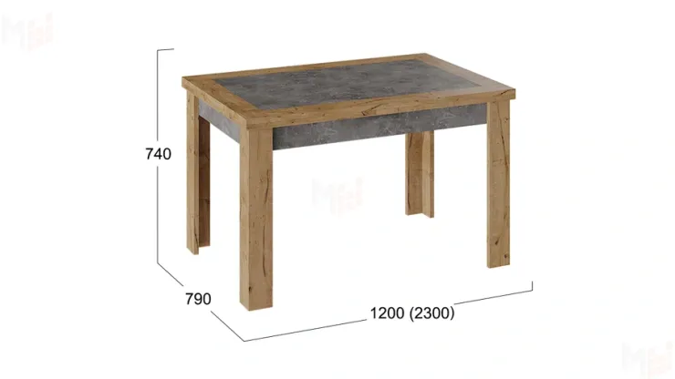 Стол раздвижной Хьюстон Тип 4 Дуб Вотан, Моод темный