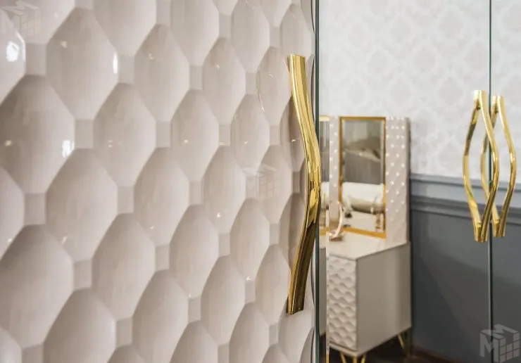 Шкаф Lara 5-дверный бежевый глянец