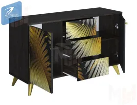 Комод Фьюжн Арт КМ-003 камень угольный/Golden Forest