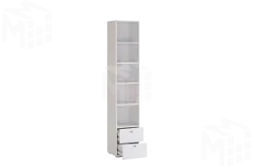  Шкаф комбинированный Гламур белый/белый глянец