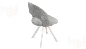 Стул Гэтсби К2 Белый матовый, Велюр Wellmart Silver