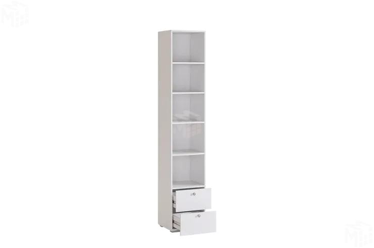  Шкаф комбинированный Гламур белый/белый глянец