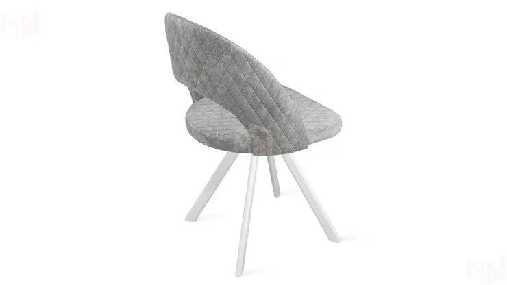 Стул Гэтсби К2 Белый матовый, Велюр Wellmart Silver