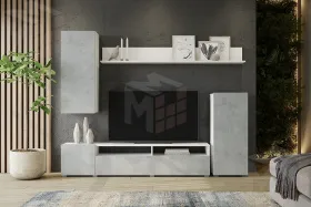 Гостиная Лира ЛДСП белый/бетон