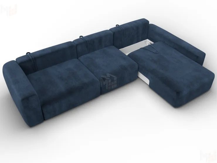 Диван угловой Лига-066 НПБ Лонг угол правый ( TOWER 13 синий )